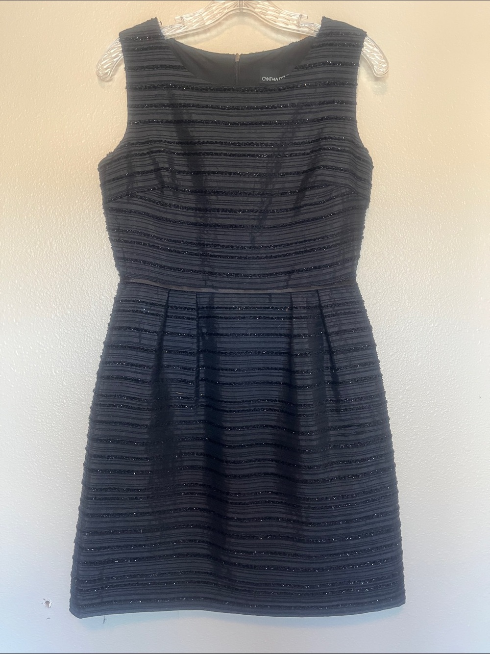 Cynthia Rowley Black Sleeveless Textured Mini Dress